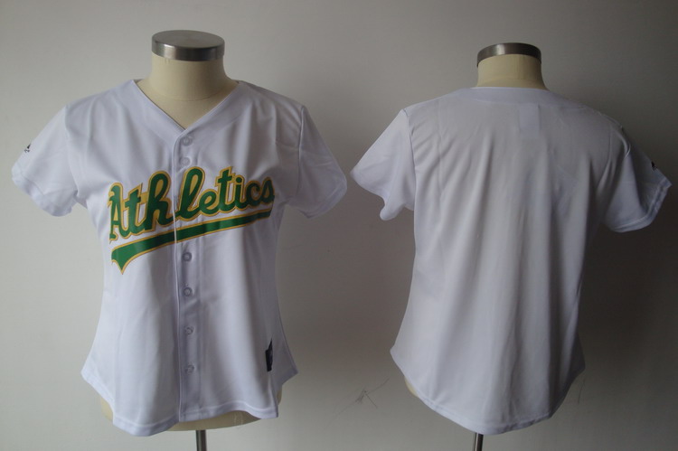 Athletics Blank White Women's Fashion Stitched MLB Jersey - Click Image to Close
